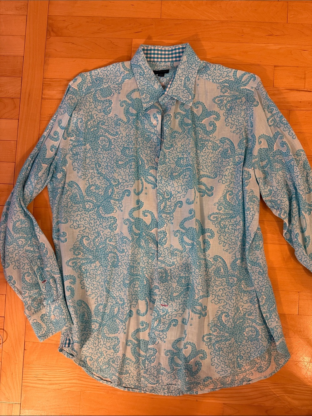 Lilly Pulitzer Men’s Blue & White Printed Button-Down Shirt